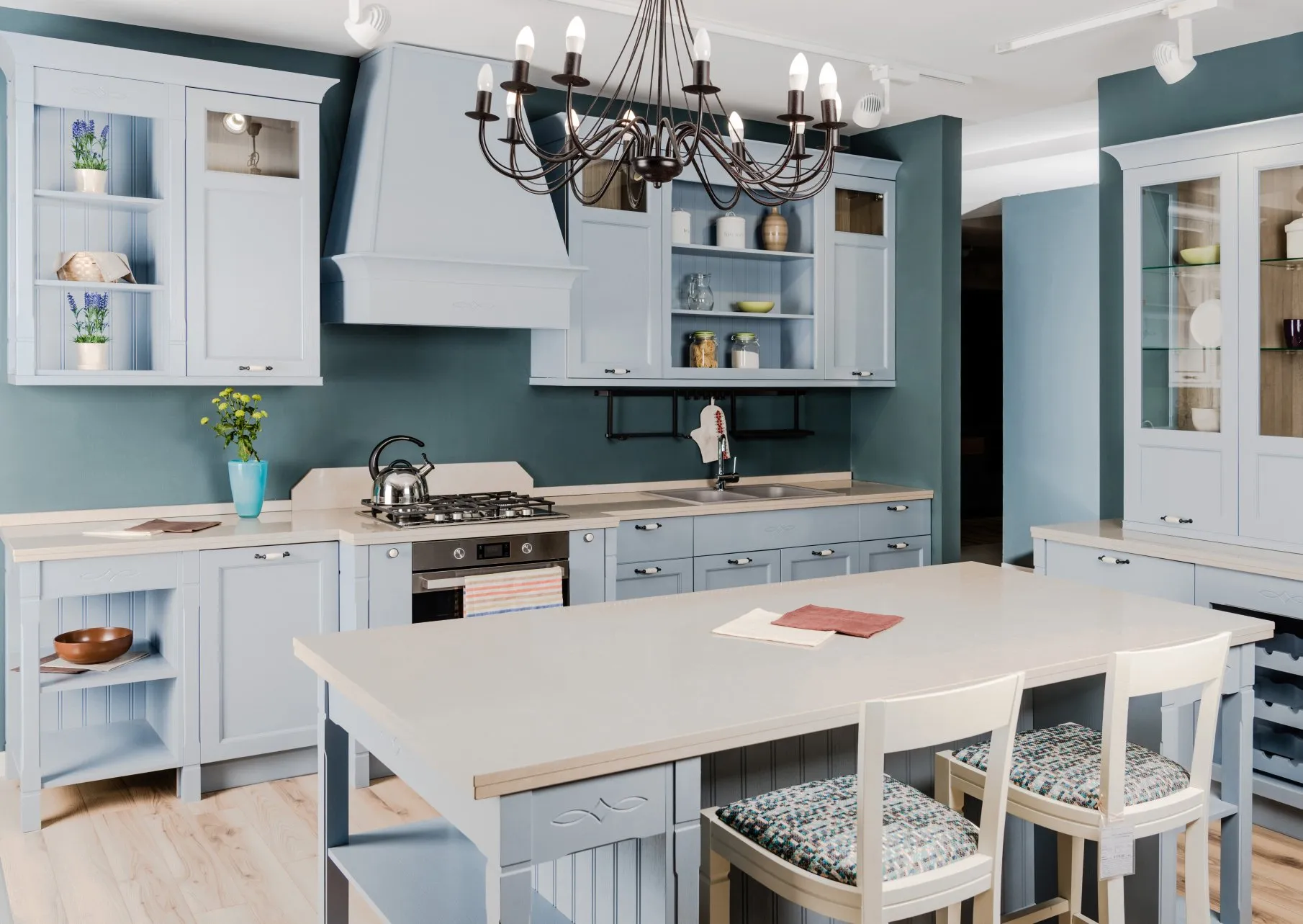 kitchen painted blue in fort lauderdale