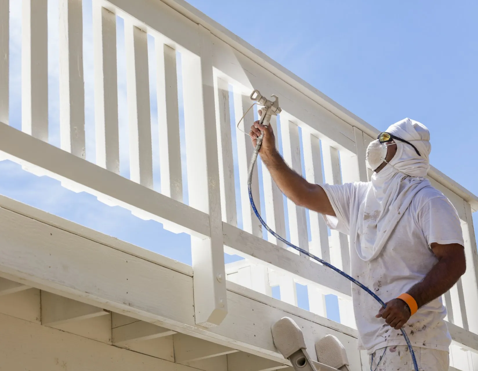 painting contractor painting balcony in fort lauderdale