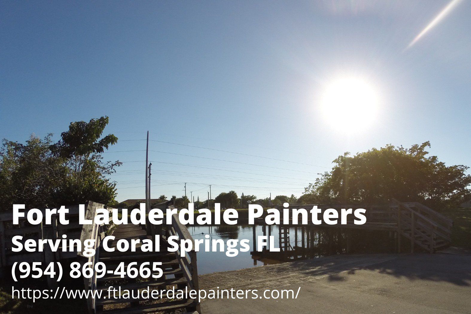 fishing pier in Coral Springs FL. Text by Fort Lauderdale Painters