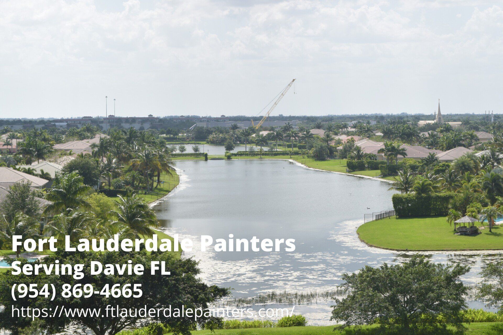 community lake in Davie FL with contact info of Fort Lauderdale Painters