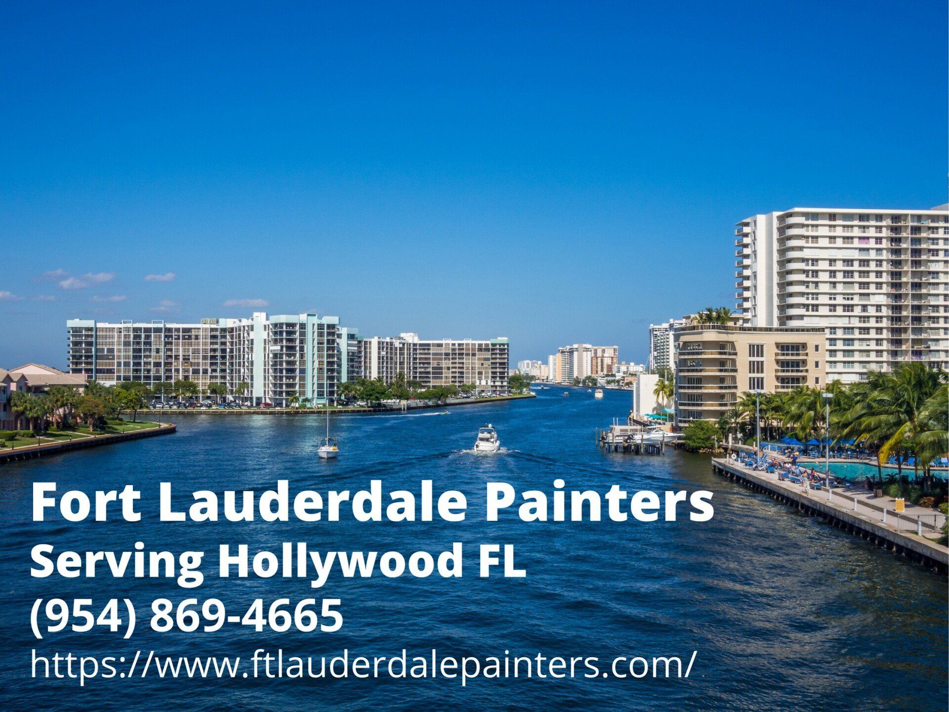 Hollywood Florida during the day with the business info of Fort Lauderdale Painters