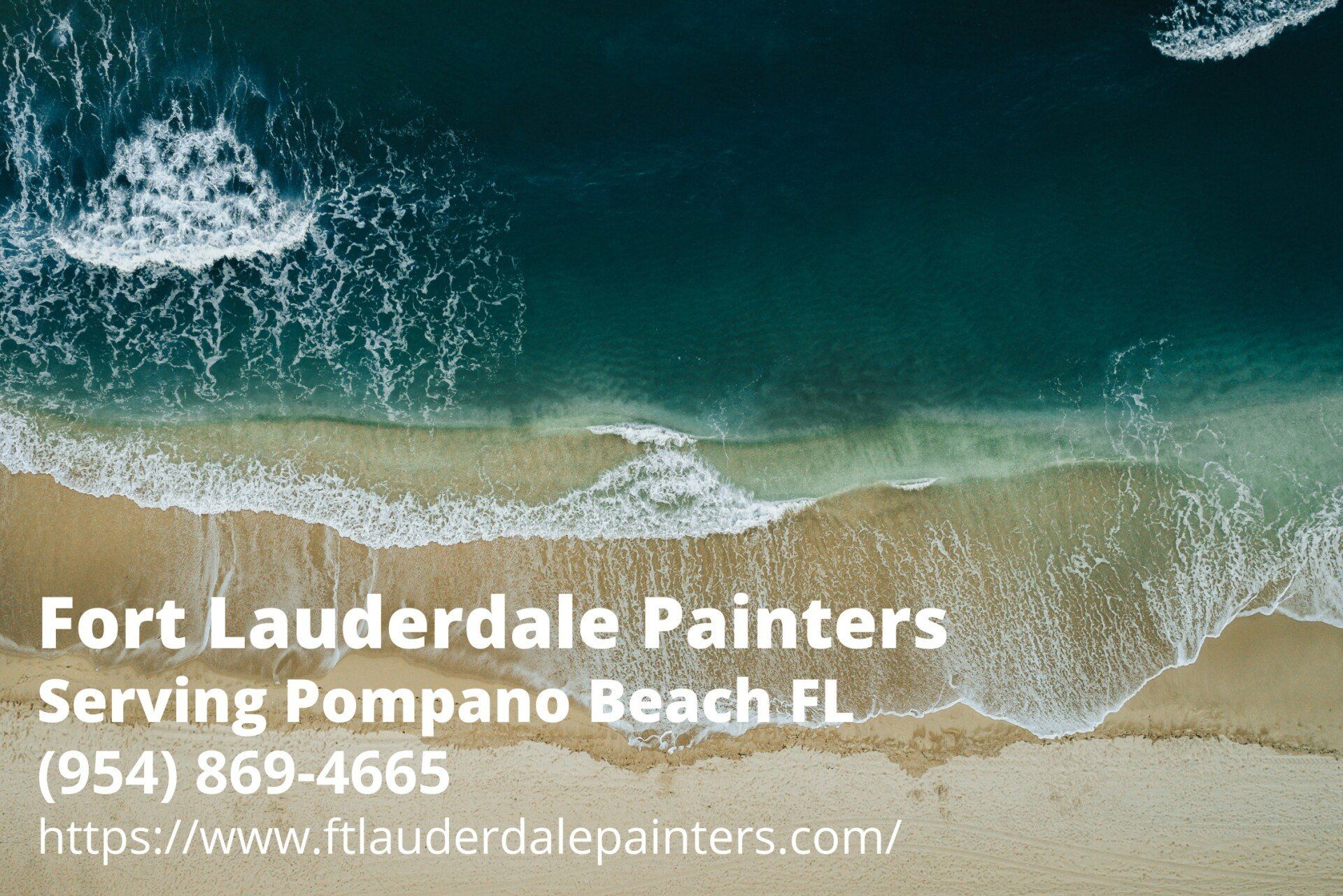 aerial view of the Pompano Beach with the business details of Fort Lauderdale Painters