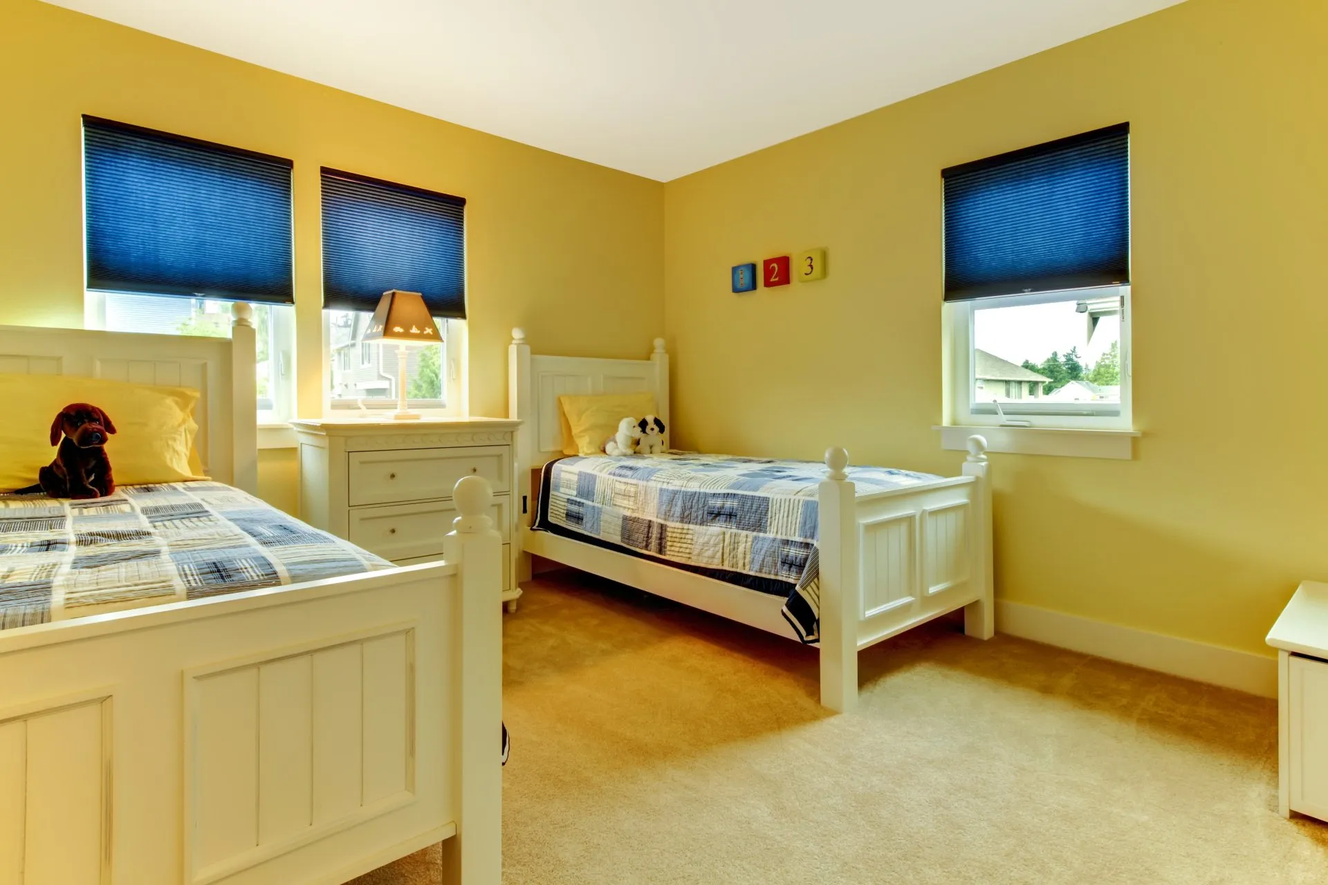 Kids bedroom painted yellow in fort lauderdale house